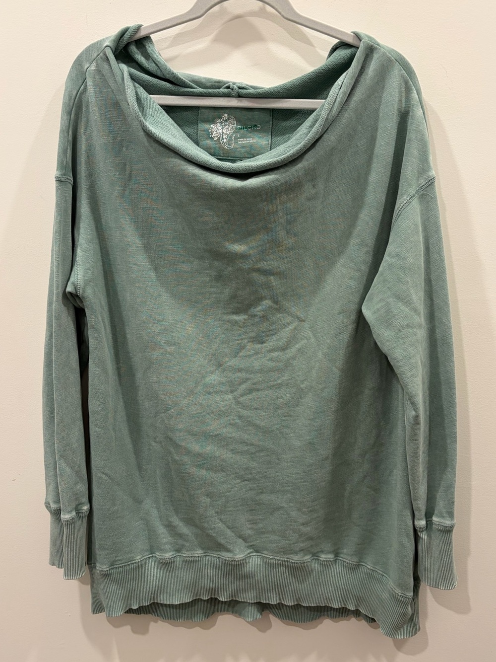 Pilcro Anthropoligie Washed Sage Green Cowl Neck pullover Sweater